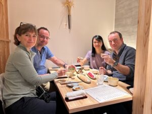 Stephane with Marian Waterman (UCI), Yi Arial Zeng (Shanghai Institute of Biochemistry and Cell Biology) and Nicholas Tolwinski (Duke-NUS) at the 2022 Wnt meeting in Japan